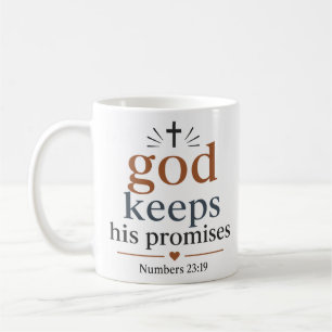 Gott hält seine Versprechen Christlicher Schriftzu Kaffeetasse