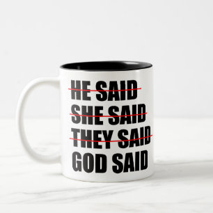Gott hat das letzte Wort Zweifarbige Tasse