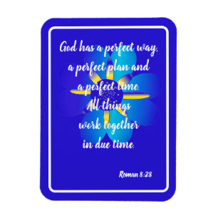 Gott hat einen perfekten Weg Roman 8:28 Blue Card Magnet