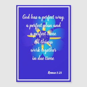 Gott hat einen perfekten Weg Roman 8:28 Blue Magne Magnetkarte