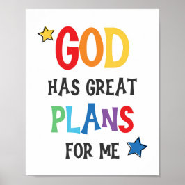 Gott hat große Pläne für mich Kinder Christlicher  Poster