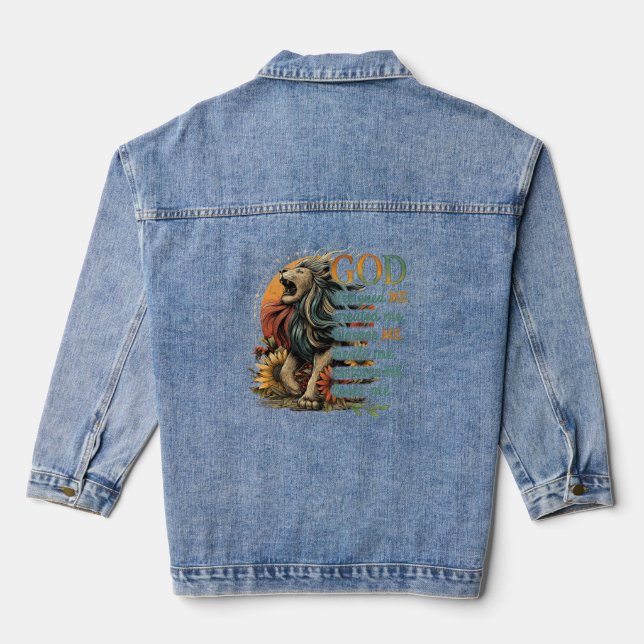 Gott hat mich entworfen... jeansjacke (Rückseite)