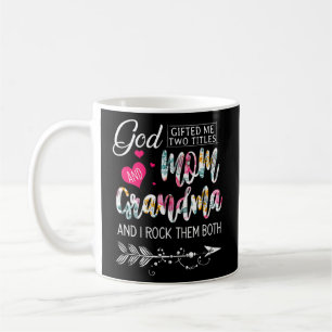 Gott hat mir zwei Titel Mama und Oma Blume Mothe Kaffeetasse