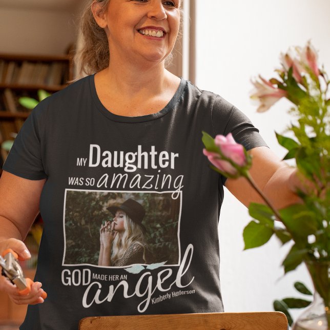 Gott hat sie zu einem Engel gemacht | Foto Beerdig T-Shirt (Von Creator hochgeladen)