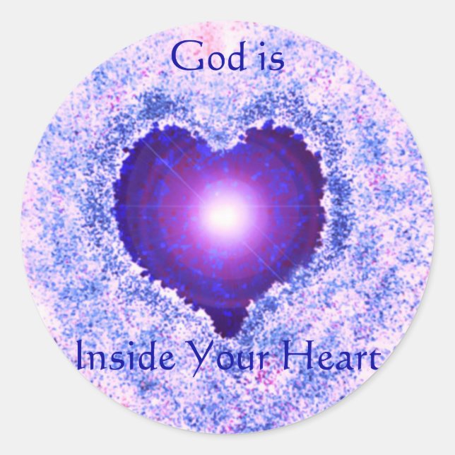 Gott Herz, Gott ist in eurem Herzen Runder Aufkleber (Vorderseite)