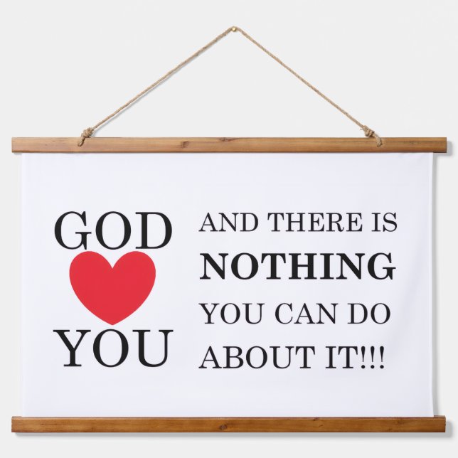 Gott Herz Sie Wandteppich Mit Holzrahmen (Vorne)