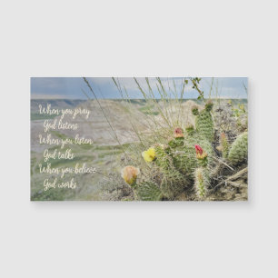 Gott hört inspirierendes Kaktusblüten-Foto-Magnet Magnetkarte