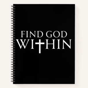 Gott in religiösem Zitat finden Notizbuch