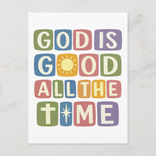 Gott ist allezeit gut Retro Glaube Postkarte