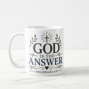 Gott ist die Antwort Christlicher Glaubenszitat Kaffeetasse