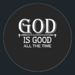Gott ist die ganze Zeit gut - Christlich Runder Aufkleber<br><div class="desc">Das ist ein großartiges Geschenk für Ihre Familie,  Freunde,  die Jesus Liebe. Sie werden sich freuen,  dieses Geschenk von Ihnen während der Ferienzeit oder an jedem anderen Tag zu erhalten.</div>