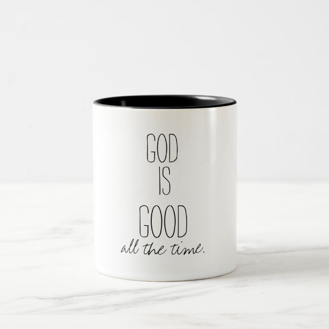Gott ist die ganze Zeit gut Zweifarbige Tasse (Mittel)