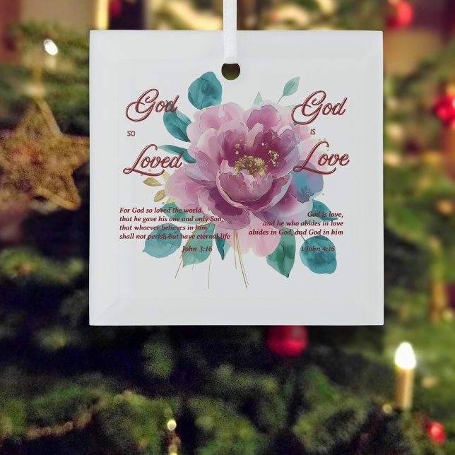 Gott ist die Liebe Bibel Verse Blumen Christlich Ornament Aus Glas (Von Creator hochgeladen)