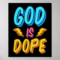 Gott ist dope Funny Christlich Faith Religious Gla
