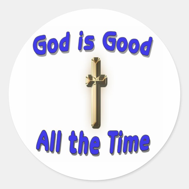 Gott ist ein guter Sticker. Runder Aufkleber (Vorderseite)