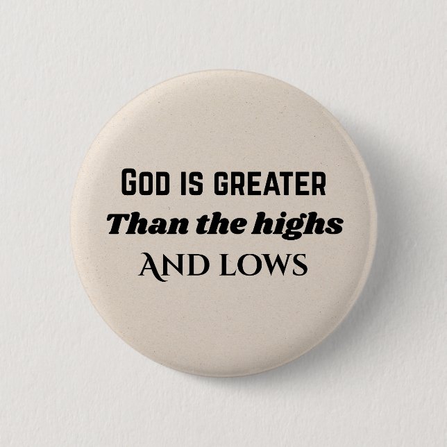 Gott ist groß Christliche Typografie Button (Vorderseite)
