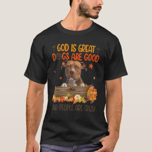 Gott Ist Großartig Hund Ist Gut Pitbull Fall Thank T-Shirt