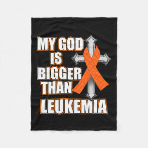 Gott ist größer als Leukemia Orange Ribbon Geschen Fleecedecke
