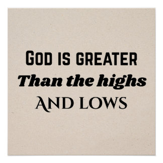 Gott ist größer Christliche Typografie Poster