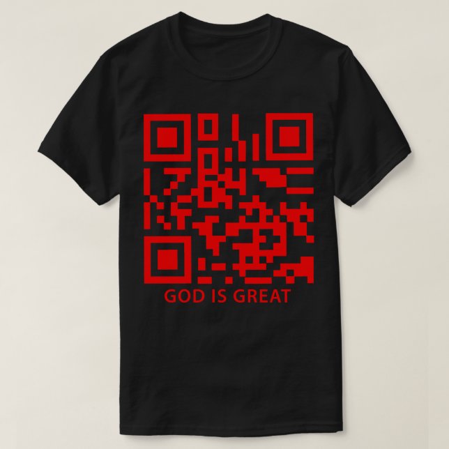 Gott ist Großer Roter Code T-Shirt (Design vorne)