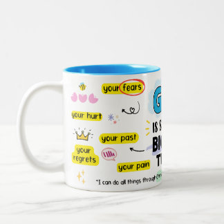 Gott ist größere Tasse, Bibelverse Tasse, C Zweifarbige Tasse