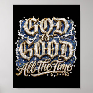 Gott ist gut, die Zeit, Rhinestone-Christendesign Poster
