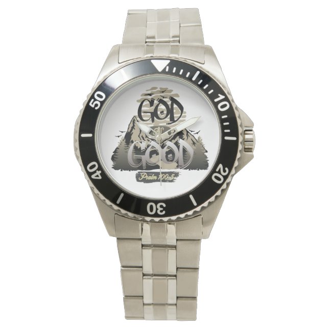 Gott ist gut - inspirierendes Christliches Design Armbanduhr (Vorderseite)