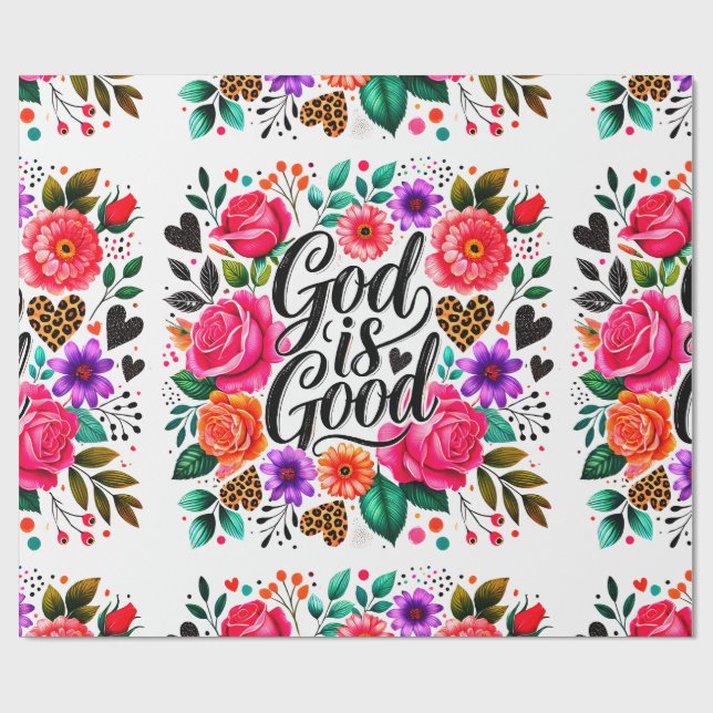 Gott ist gutes religiöses Christliches Wrapping Pa Geschenkpapier (Flach)