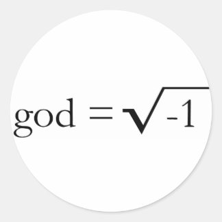 Gott ist imaginär runder aufkleber