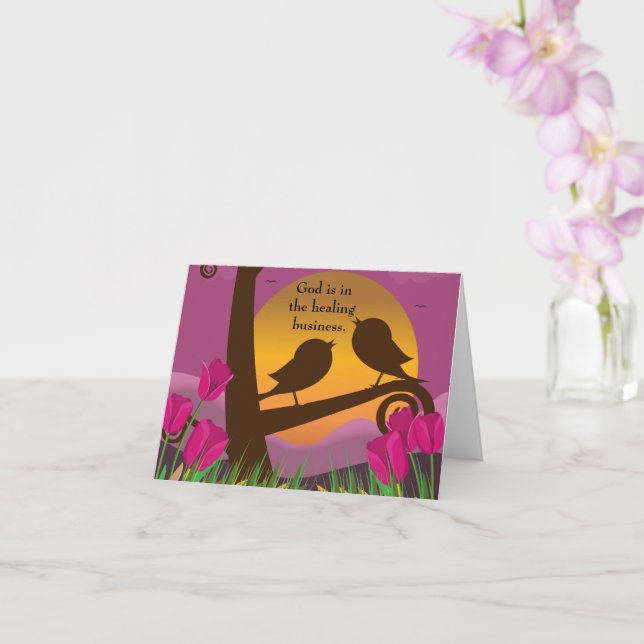 Gott ist in der heilenden Biz geklappt Get Well Ca Karte (Orchidee)