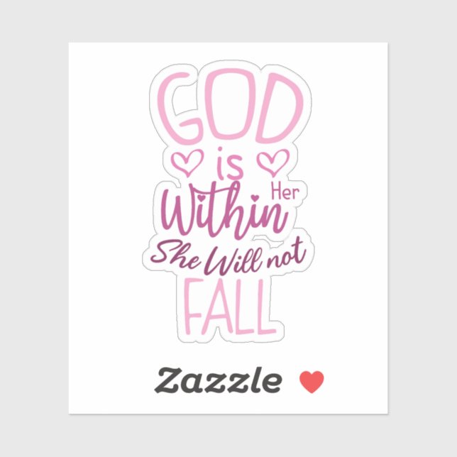 Gott ist in ihr, dass sie nicht fallen wird aufkleber (Blatt)