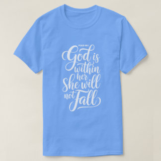Gott ist in ihr Psalm 46:5 Blau Christlich T-Shirt
