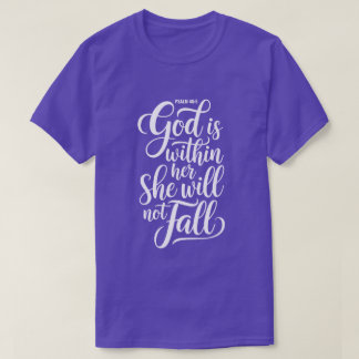 Gott ist in ihr Psalm 46:5 Lila Christlich T-Shirt