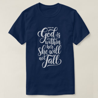 Gott ist in ihr Psalm 46,5 Navy Blau Christlich T-Shirt