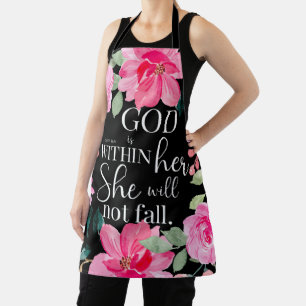 Gott ist in ihr - Psalm 46:5 Rosa Bläserin Schürze