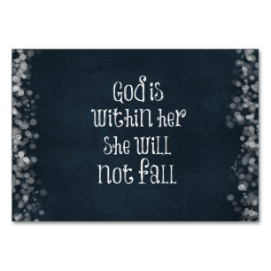 Gott ist in ihr, sie wird nicht Bibelverse fallen Tischnummer