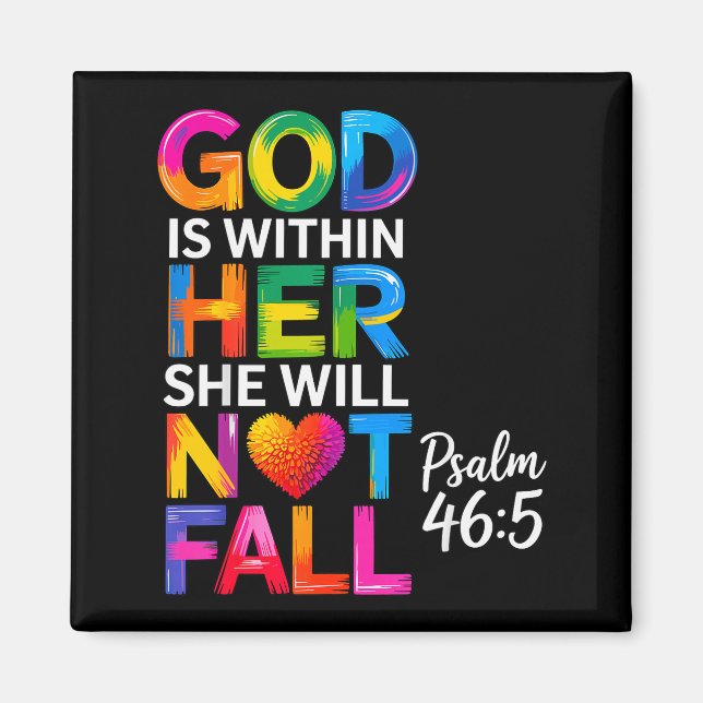 Gott ist in ihr, sie wird nicht fallen Psalm 46-5  Magnet (Vorne)