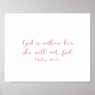 Gott ist in ihr wird sie nicht versagt - rosa poster