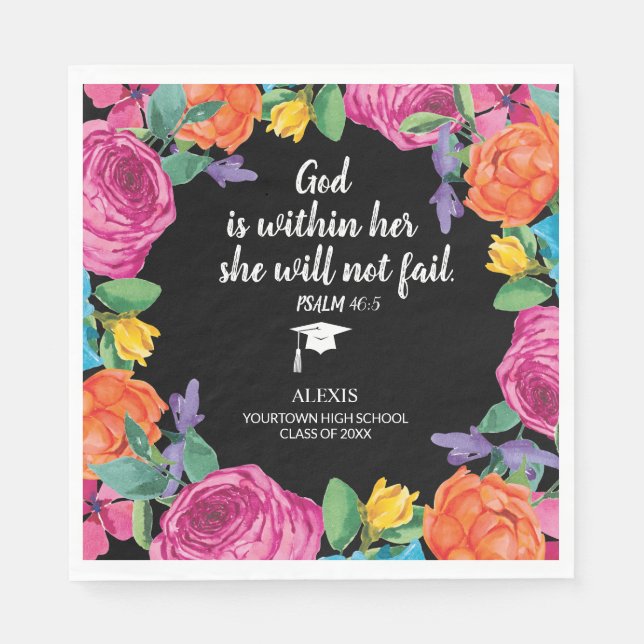 Gott ist in ihrem Christlichen Abschluss Serviette (Vorderseite)