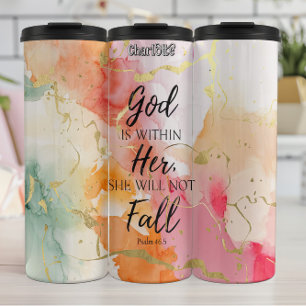 Gott ist in ihrem Fall Thermosbecher