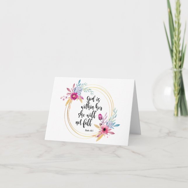 Gott ist in ihrem Psalm 46:5 Karte (Vorderseite)
