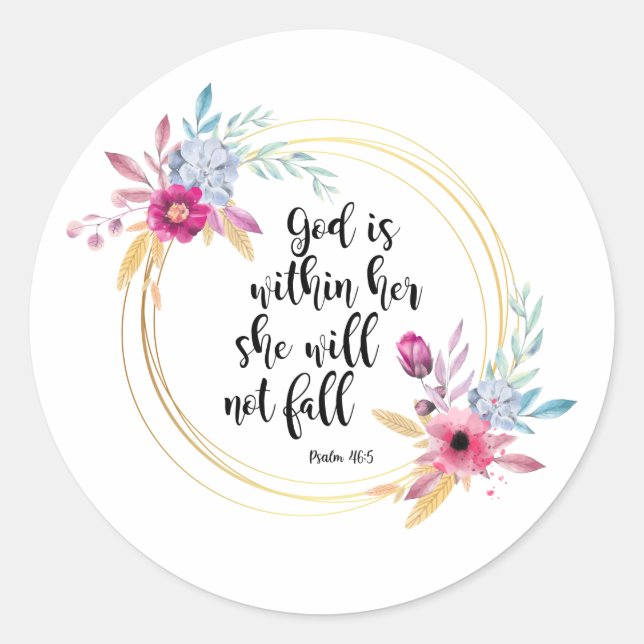 Gott ist in ihrem Psalm 46:5 Runder Aufkleber (Vorderseite)