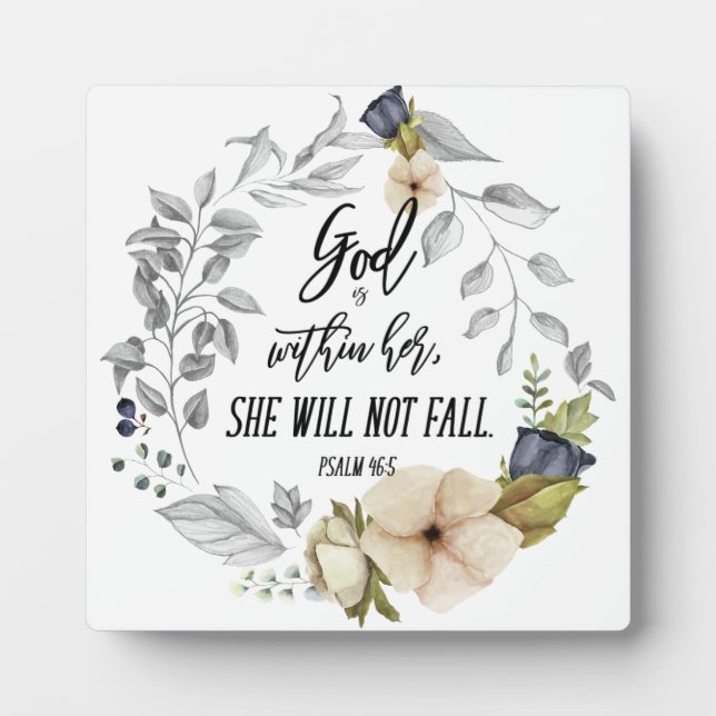 Gott ist in ihrer Bibel Verse Elegante Blume Fotoplatte (Vorderseite)