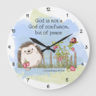 Gott ist kein Gott der Verwirrung, sondern des Fri Große Wanduhr