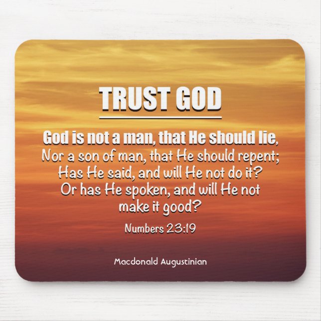 Gott ist kein Mensch 23:19 Vertrauen Gott Schrift Mousepad (Vorne)