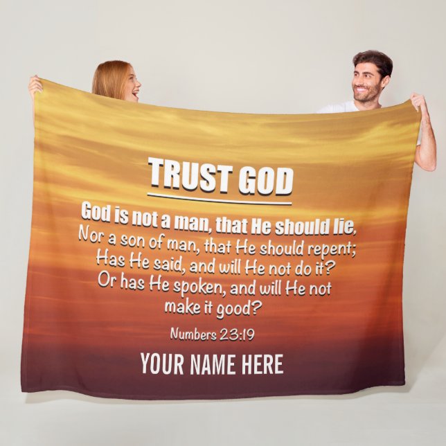 GOTT IST KEIN MENSCHLICHER Vertrauensgott Christli Fleecedecke (Beispiel)