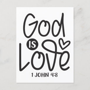 Gott ist Liebe. 1 John 4:8 Bibelschrift Postkarte