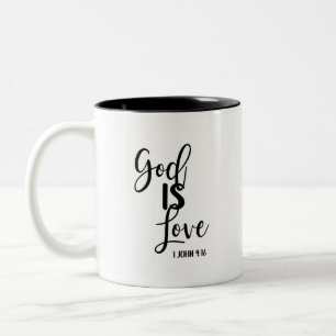 Gott ist Liebe-Bibel-Vers-Kaffee-Tasse Zweifarbige Tasse