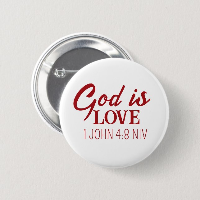 Gott ist Liebe Bibel Verse Christlicher Glaube Wei Button (Vorne & Hinten)