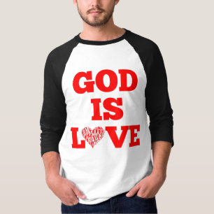 Gott ist Liebe Bibel Zitat Männer 3/4 T-Shirt